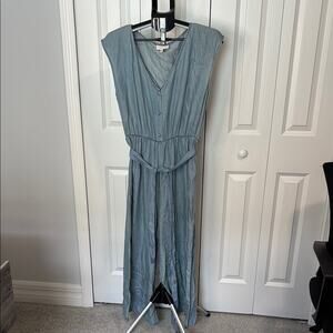 Bobeau Light chambray jumpsuit with Belt